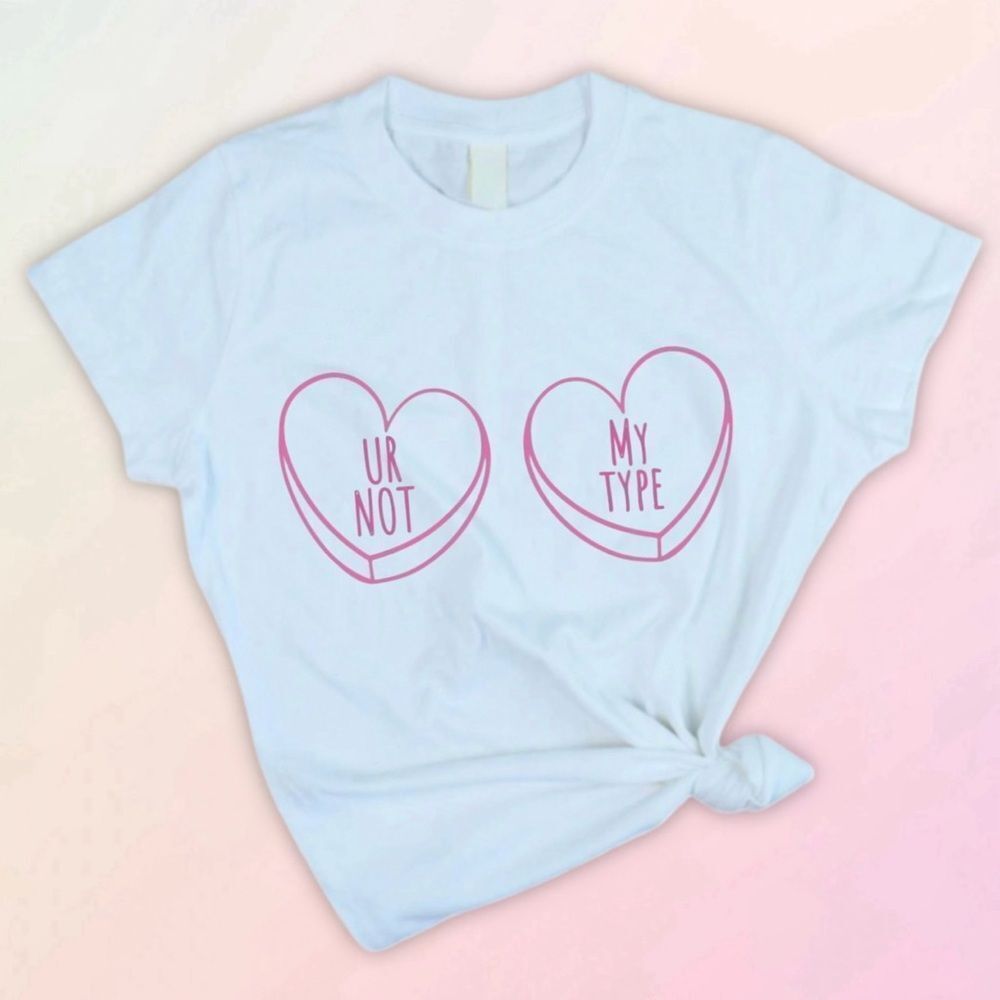 Anti-Valentine’s Day, Conversation Heart Tee, Slim Fit, Size S-3X